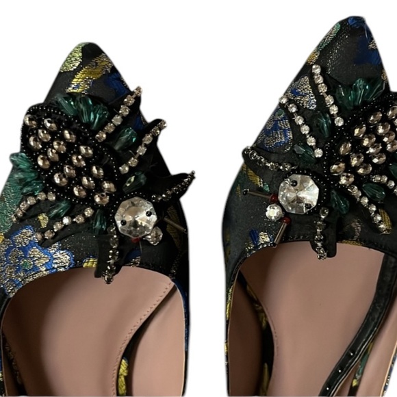 Circus by Sam Edelman size 10 rare black print damask flats rhinestone details - Picture 9 of 16